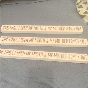 Decorative Quote Sign in White and Pink